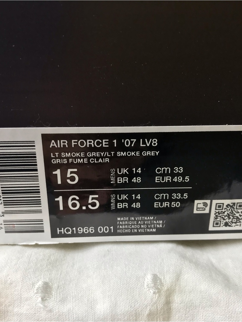 Nike Air Force 1 ‘07 LV8 Shoes Men’s SZ 15 Smoke Grey Suede Black HQ1966-001 - Picture 13 of 13